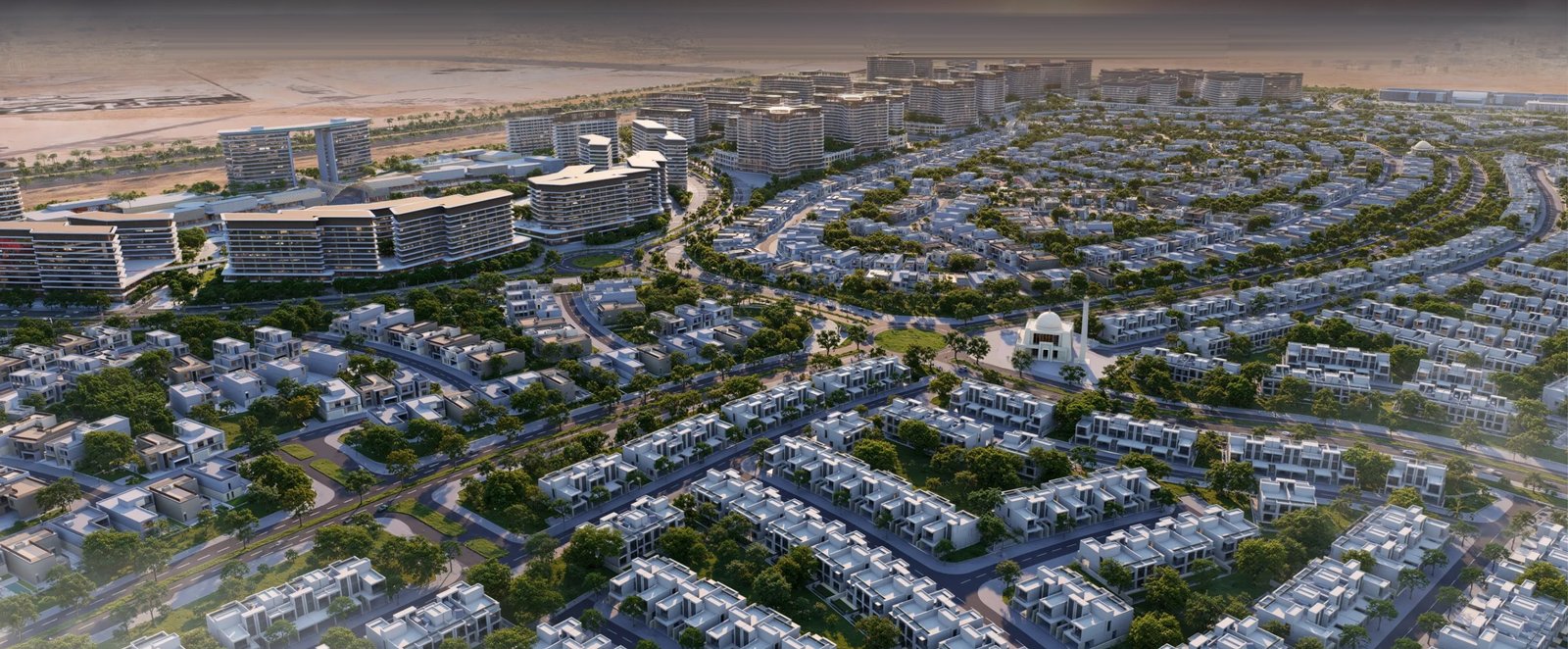 Aerial view of the Sobha Sanctuary masterplan community in Dubai